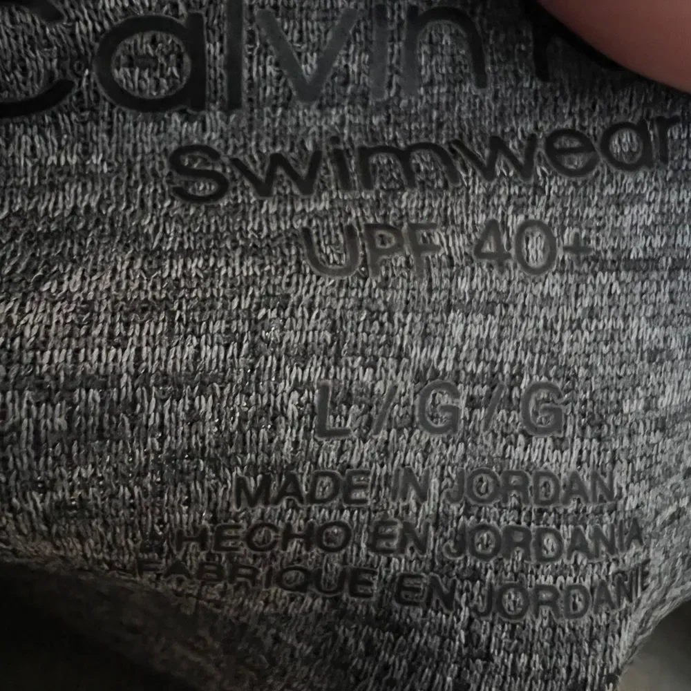 Calvin Klein Large Charcoal Swimwear Hoodie 40% UPF